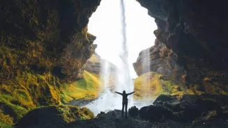 You must explore these stunning cave waterfalls in Iceland