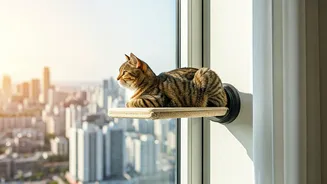 Install Window-Mounted Floating Sun Perches For High-Rise Apartment Cats
