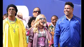 Os bastidores da presença dos Ronaldos na apresentação de Madonna na Copa