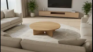A Soft-Edged Coffee Table May Suit Homes With Tight Movement Paths