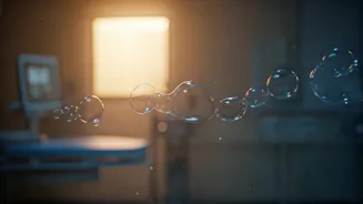 Father's Gentle Bubbles: A Heartwarming Tale of Comfort for a Hospitalized Child