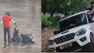 Delhi-NCR Rains Wreak Havoc: Tree Crushes Cars, Waterlogging Chokes Gurugram
