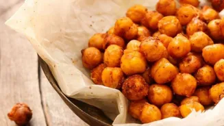 Grão-de-bico crocante no forno para petiscar