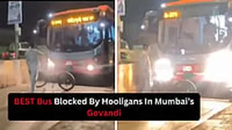 Video: BEST Bus Stopped Mid-Route, Road Blocked In Govandi By Youth, Sparks Outrage Over Rising Lawlessness In Mumbai