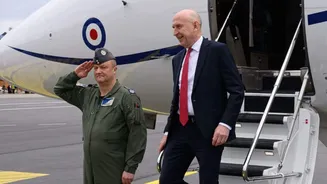 Russian electronic warfare jammed navigation signals on an RAF jet carrying UK Defence Secretary John Healey