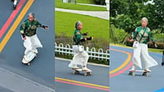 WATCH: 68-Year-Old Chinese Grandma Goes Viral For Skateboarding Skills, Redefines Age Stereotypes