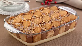 Pavê de brigadeiro branco e chocolate com bolacha