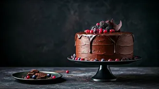 This Moody Vintage Dark Chocolate Ganache Cake Is Elite