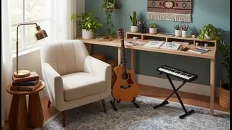 A Small Corner Can Support Reading, Sketching Or Music Practice