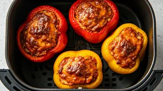 Stuffed Peppers Cook Faster And Better In The Air Fryer