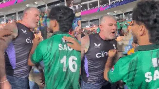 Tensions flare as Pakistani fan clashes with England supporter in stands during T20 World Cup clash – WATCH
