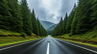 Weekend Escapes Begin On These Rainy Mountain Roads