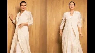 Kajol Stuns In Rohit Gandhi And Rahul Khanna's Monochrome Embroidered Ensemble