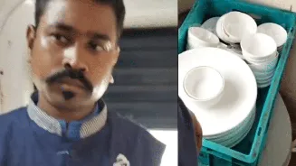 Viral video shows IRCTC staff washing utensils in Duronto Express train toilet, FSSAI issues notice