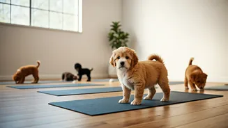 Puppy Yoga Bliss: De-stress with Paws-itive Poses and Playful Pups!