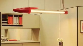 This giant lamp looks like the iconic Bic Cristal pen