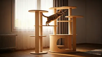 Mount Multi Tier Wooden Climbing Scaffolds For Indoor Cats