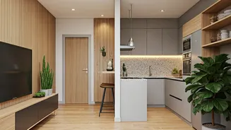 Compact 1.5 BHK Flat Revitalized into a Stylish Urban Oasis