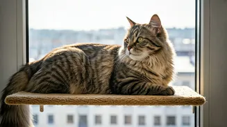 Install Window Mounted Sisal Sun Perches For Apartment Cats