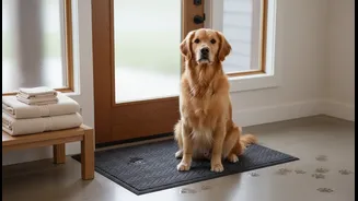 Monsoon Pet Care Needs Towels, Mats And Patience Near The Door