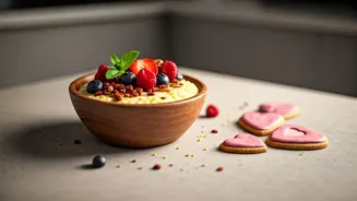 Valentine's Delights: Wholesome Millet Breakfast, Berry Crumble & Heart Cookies