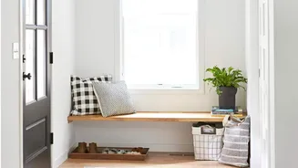Here's how you can use benches to style entryways