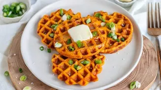 Add sweet potato waffles to your breakfast menu