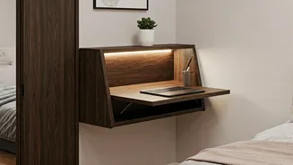 Modular Drop Leaf Desks Optimize Tight Bedroom Studio Layouts