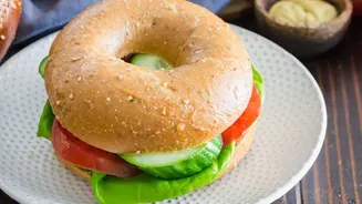 Swap sugary breakfast treats for whole-grain bagels