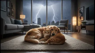 How to help apartment pets overcome thunderstorm phobia during heavy monsoon nights
