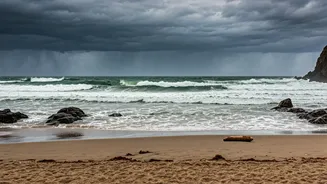 Coastal Regions Get Blanketed By Heavy Rain Showers Today