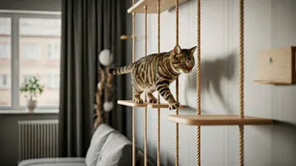 Vertical Climbing Bridges Provide Maximum Indoor Freedom For High-Rise Cats