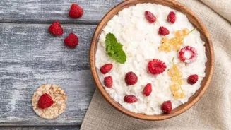 Peach rice flakes: A delicious breakfast recipe