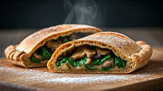 Wholesome Whole Wheat Calzones: A Delicious Mushroom Spinach Delight!