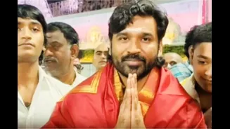 Dhanush Visits Tirupati With Sons Linga And Yatra, Offers Prayers As Kara First Look Gets Rave Reviews