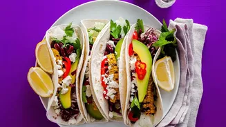 Black Bean And Tomato Breakfast Tacos: Tomatoes Add Freshness to These Easy Breakfast Tacos