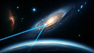 Cosmic Beams: Lasers Illuminate Galactic Mysteries for Sharper Space Views