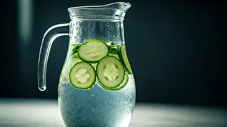 Infuse Drinking Water With Cucumber Slices For Clear Skin