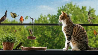 Felines Love Sitting At Safe Apartment Balcony Bird Watching Stations
