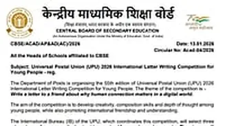 CBSE Invites Schools To Participate In UPU 2026 International Letter Writing Competition