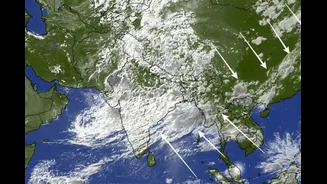 Heavy Showers Ahead? Massive 10,000-Km Rain Band Spotted Stretching Across North India