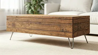 Turn Grandpa Old Wooden Chest Into Minimalist Coffee Table Instantly