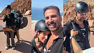 'The Best Part Of Our Marriage': Akshay Kumar Makes Twinkle Khanna Do Adventurous Parachute Jump From Mountain | WATCH