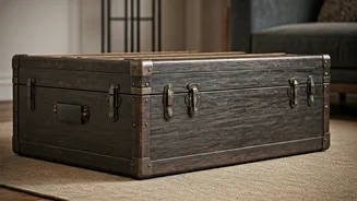 Craft An Elegant Coffee Table From Old Vintage Storage Trunks