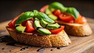 Avocado & Tomato Bruschetta with Balsamic Glaze: A Flavorful Italian Appetizer