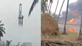 Gas leak, fire at ONGC well trigger panic in Andhra