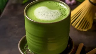 Dirty Matcha: The drink layers tea bitterness coffee intensity and milk Gives The Story A More Concrete Direction