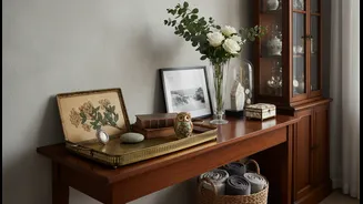 A Console, Tray Or Cabinet Can Turn Keepsakes Into A Collection