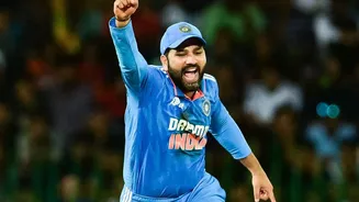 Rohit Sharma refuses to reveal meaning behind unusual high-knee celebration after century vs West Indies