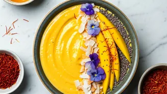 This Luxury Mango Saffron Smoothie Bowl Is Pure Summer Magic